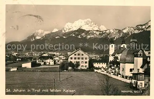 AK / Ansichtskarte St_Johann_Tirol mit Wildem Kaiser St_Johann_Tirol