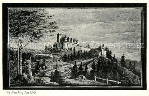 AK / Ansichtskarte Bad_Harzburg Harzburg Stich von 1375 Bad_Harzburg