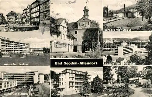 AK / Ansichtskarte Bad_Sooden Allendorf Marktplatz Kurhaus Tor Werra Sanatorium Kurheim Bad_Sooden Allendorf