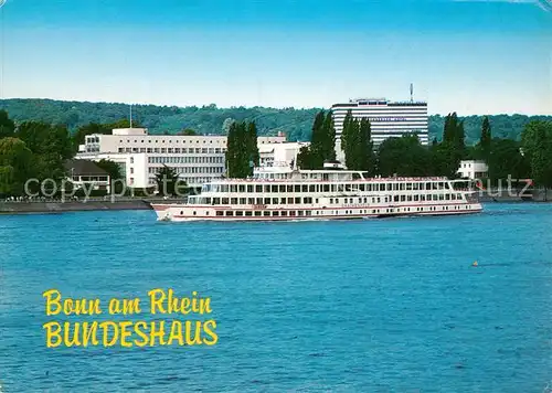 AK / Ansichtskarte Schiffe_Ships_Navires Drachenfels Bonn Bundeshaus  Schiffe_Ships_Navires