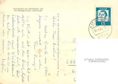 AK / Ansichtskarte Motorschiffe Seeshaupt Starnberger See  Motorschiffe