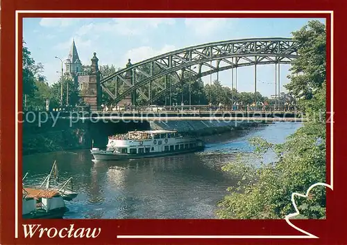 AK / Ansichtskarte Motorschiffe Wroclaw Most Zwierzyniecki Motorschiffe