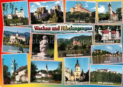 AK / Ansichtskarte Aggstein_Burgruine Wachau Nibelungengau Maria Taferl Stift Melk Artstetten Grein Ybbs  Aggstein_Burgruine