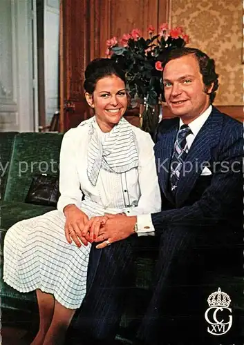 AK / Ansichtskarte Adel_Schweden Carl XVI Gustaf Silvia Sommerlath  Adel Schweden
