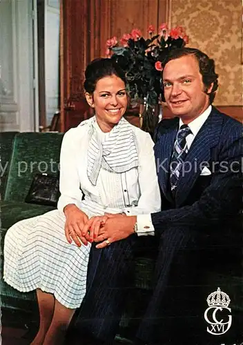 AK / Ansichtskarte Adel_Schweden Carl XVI Gustaf Silvia Sommerlath  Adel Schweden