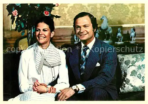 AK / Ansichtskarte Adel_Schweden Koenig Carl XVI Gustaf Silvia Sommerlath Adel Schweden