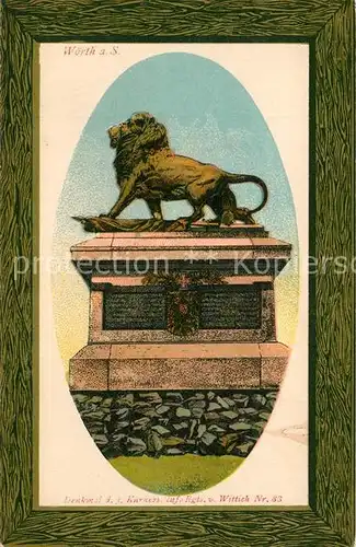 AK / Ansichtskarte Woerth_Sauer Denkmal des 3. Kurhess. Inf. Rgts. von Wittich Nr. 83 Litho Bilderrahmen Woerth Sauer