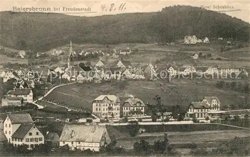 AK / Ansichtskarte Baiersbronn_Schwarzwald Panorama Blick zum Hotel Schoenblick Baiersbronn Schwarzwald