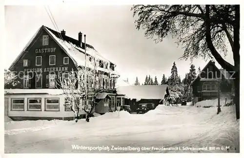AK / Ansichtskarte Zwieselberg_Freudenstadt Gasthof Pension Auerhahn Winterimpressionen Schwarzwald Zwieselberg_Freudenstadt