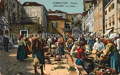 AK / Ansichtskarte Dubrovnik_Ragusa Pijaca La Place Marktplatz Dubrovnik Ragusa
