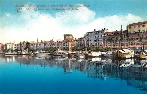 AK / Ansichtskarte Split_Spalato Riva vecchia e parte del Palazzo Diocleziano Photochromiekarte No 8338 Split_Spalato