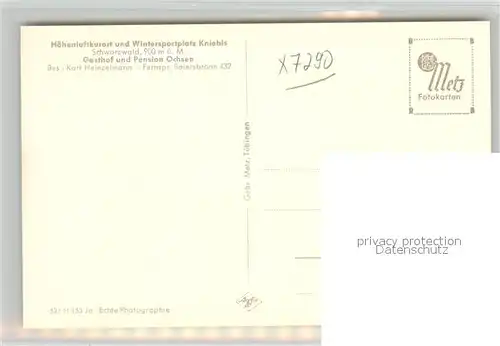 AK / Ansichtskarte Kniebis_Freudenstadt Gasthof Pension Ochsen Kurort Wintersportplatz Schwarzwald Kniebis_Freudenstadt