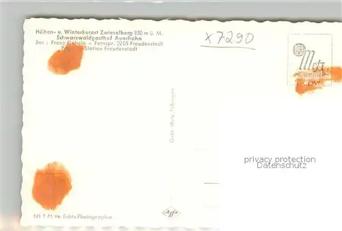 AK / Ansichtskarte Zwieselberg_Freudenstadt Schwarzwaldgasthof Auerhahn Kurort im Schwarzwald Zwieselberg_Freudenstadt