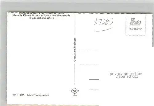 AK / Ansichtskarte Kniebis_Freudenstadt Blindenerholungsheim Kurort Wintersportplatz Schwarzwaldhochstrasse Kniebis_Freudenstadt