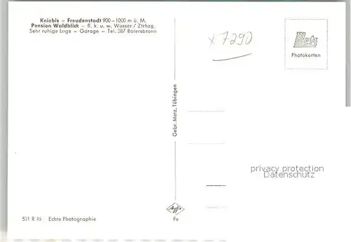 AK / Ansichtskarte Kniebis_Freudenstadt Pension Waldblick Schwarzwald Kniebis_Freudenstadt