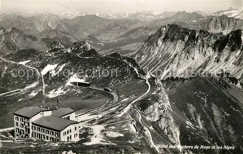 AK / Ansichtskarte Rochers_de_Naye Fliegeraufnahme mit Hotel Rochers_de_Naye