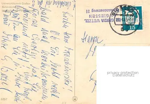 AK / Ansichtskarte Giessen_Lahn Behoerdenhochhaus Giessen_Lahn