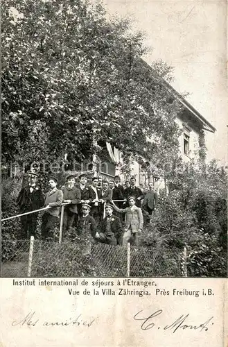 AK / Ansichtskarte Freiburg_Breisgau Institut international de sejours Etranger Vue de la Villa Zaehringia Freiburg Breisgau