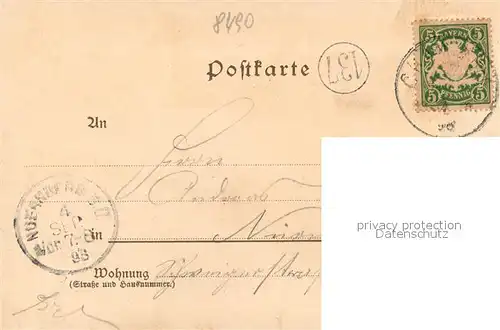 AK / Ansichtskarte Cham_Oberpfalz Marktplatz Schloss Thierlstein Kalvarienberg Kirche Cham Oberpfalz