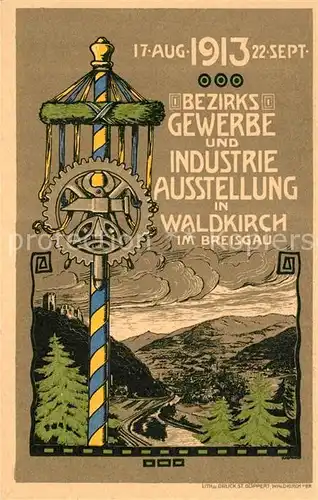 AK / Ansichtskarte Waldkirch_Breisgau Bezirksgewerbe Industrieausstellung 1913 Waldkirch Breisgau