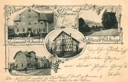 AK / Ansichtskarte Waldkappel Hotel zum Schwan Restaurant Schnabel Postamt Waldkappel