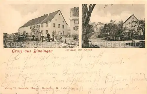 AK / Ansichtskarte Binningen_Hilzingen Gasthaus Krone Binningen Hilzingen