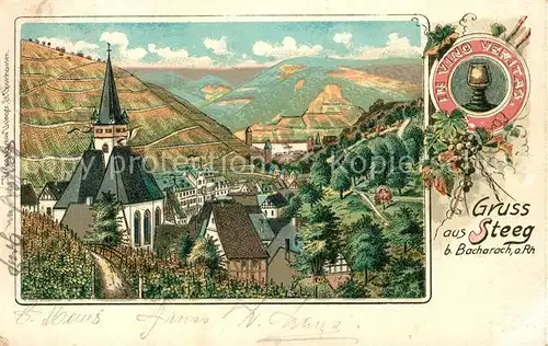 AK / Ansichtskarte Steeg_Bacharach Vino Veritas Steeg Bacharach