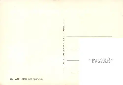 AK / Ansichtskarte Strassenbahn Lyon Place de la Republique  Strassenbahn