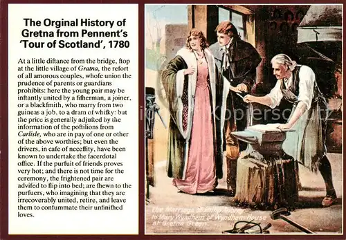 AK / Ansichtskarte Schmied Gretna Green Marriage Philip Aubrey Mary Wyndham  Schmied