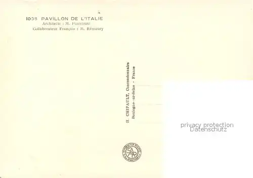 AK / Ansichtskarte Exposition_Internationale_Paris_1937 Pavillon de l Italie Exposition_Internationale