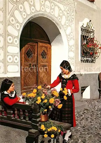 AK / Ansichtskarte Trachten_Schweiz Engadin Festtagstracht Trachten Schweiz