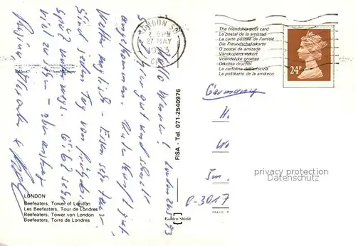 AK / Ansichtskarte Leibgarde_Wache London Beefeaters Tower of London Leibgarde Wache