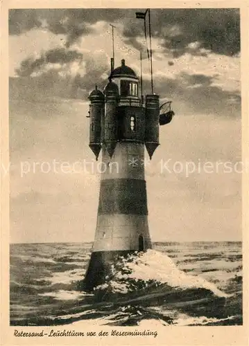 AK / Ansichtskarte Leuchtturm_Lighthouse Rotersand Wesermuendung  Leuchtturm Lighthouse