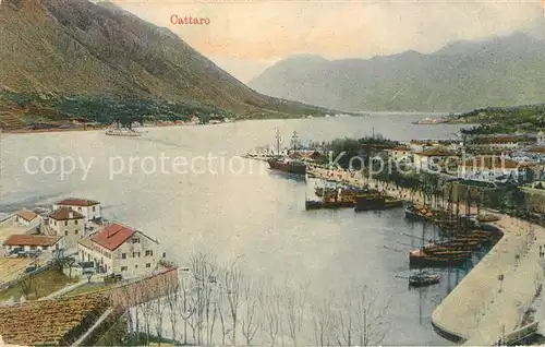 AK / Ansichtskarte Cattaro_Kotor Panorama Hafen Berge Cattaro Kotor