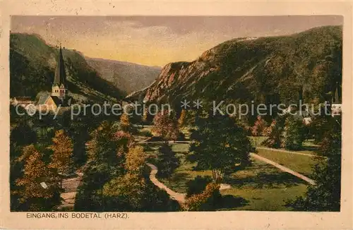 AK / Ansichtskarte Thale_Harz Landschaftspanorama Eingang ins Bodetal Thale_Harz