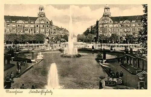 AK / Ansichtskarte Mannheim Friedrichsplatz Fontaene Mannheim