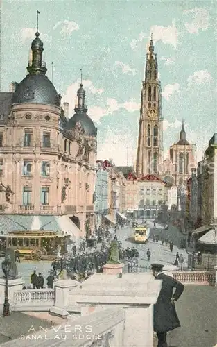 AK / Ansichtskarte Anvers_Antwerpen Canal au Sucre Eglise Anvers Antwerpen