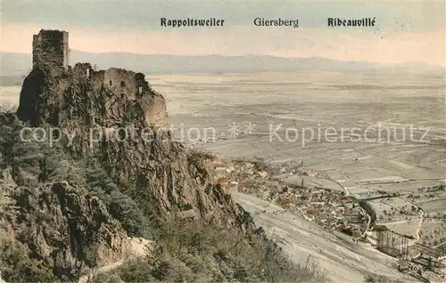 AK / Ansichtskarte Rappoltsweiler_Haut_Rhin_Elsass Giersberg Burgruine Talblick Fernsicht Rappoltsweiler_Haut