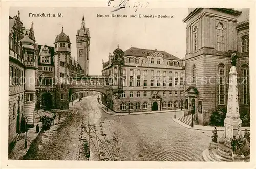 AK / Ansichtskarte Frankfurt_Main Neues Rathaus und Einheitsdenkmal Frankfurt Main