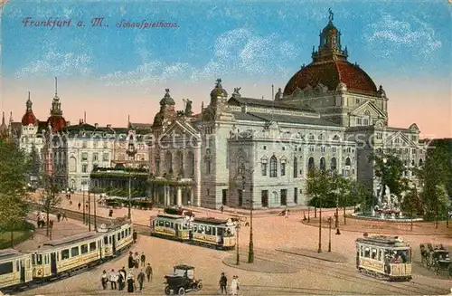 AK / Ansichtskarte Frankfurt_Main Schauspielhaus Strassenbahn Frankfurt Main