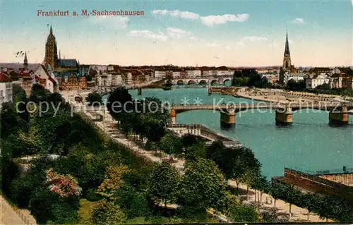AK / Ansichtskarte Sachsenhausen_Frankfurt Stadtpanorama Blick ueber den Main Sachsenhausen Frankfurt