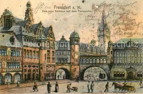 AK / Ansichtskarte Frankfurt_Main Neues Rathaus Paulsplatz Ideal Postkarte No 59 Frankfurt Main