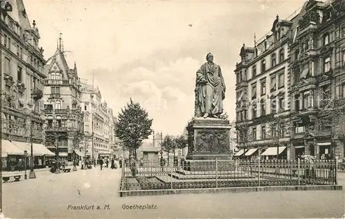 AK / Ansichtskarte Frankfurt_Main Goetheplatz Denkmal Statue Frankfurt Main