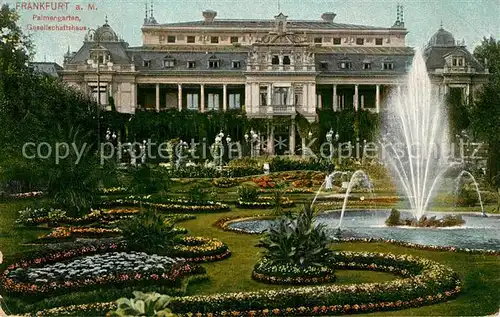 AK / Ansichtskarte Frankfurt_Main Palmengarten Fontaene Gesellschaftshaus Frankfurt Main