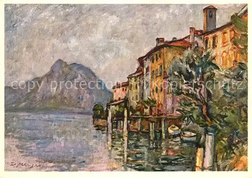 AK / Ansichtskarte Gandria_Lago_di_Lugano Debarcadero Fritz Meijer Kuenstlerkarte Gandria_Lago_di_Lugano