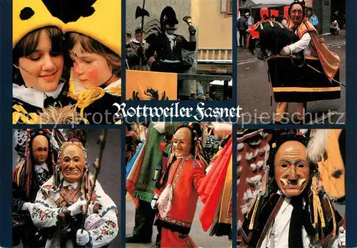 AK / Ansichtskarte Rottweil_Neckar Fasnet Masken Narrensprung Rottweil Neckar