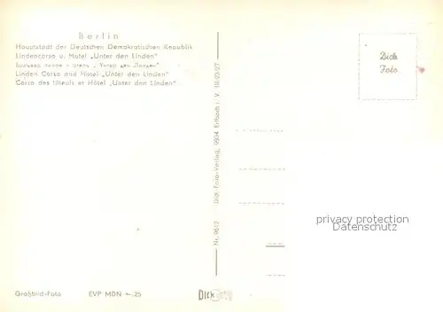 AK / Ansichtskarte Berlin Lindencorso und Hotel Unter den Linden Berlin