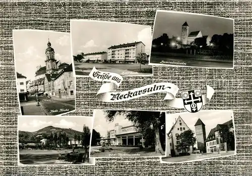 AK / Ansichtskarte Neckarsulm Kath Kirche Amorbach Zweiradmuseum NSU Motorenwerk Scheuerberg Neckarsulm