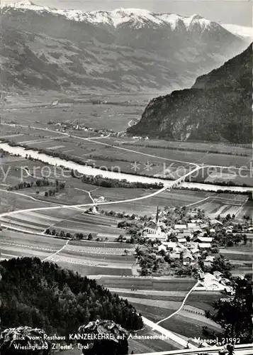 AK / Ansichtskarte Wiesing_Tirol Blick vom Rasthaus Kanzlerkehre auf Achenseestrasse und Zillertal Wiesing Tirol