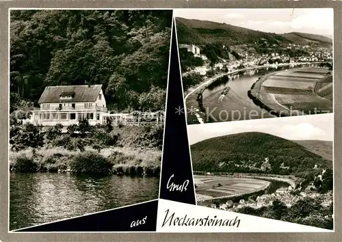 AK / Ansichtskarte Neckarsteinach Cafe Weinstube Vierburgeneck Panorama Neckarsteinach